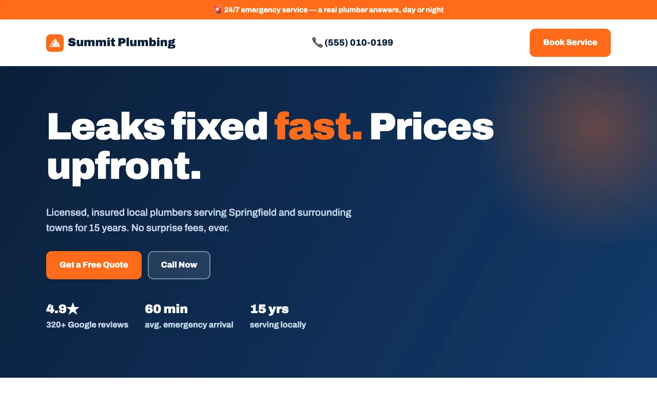 Summit Plumbing website
